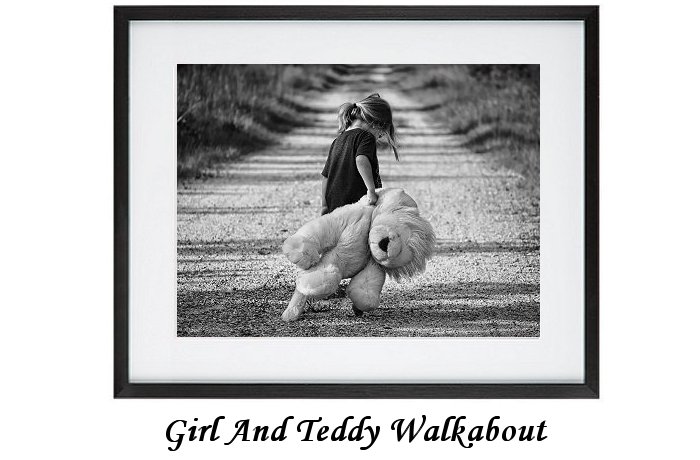 Girl And Teddy Walkabout